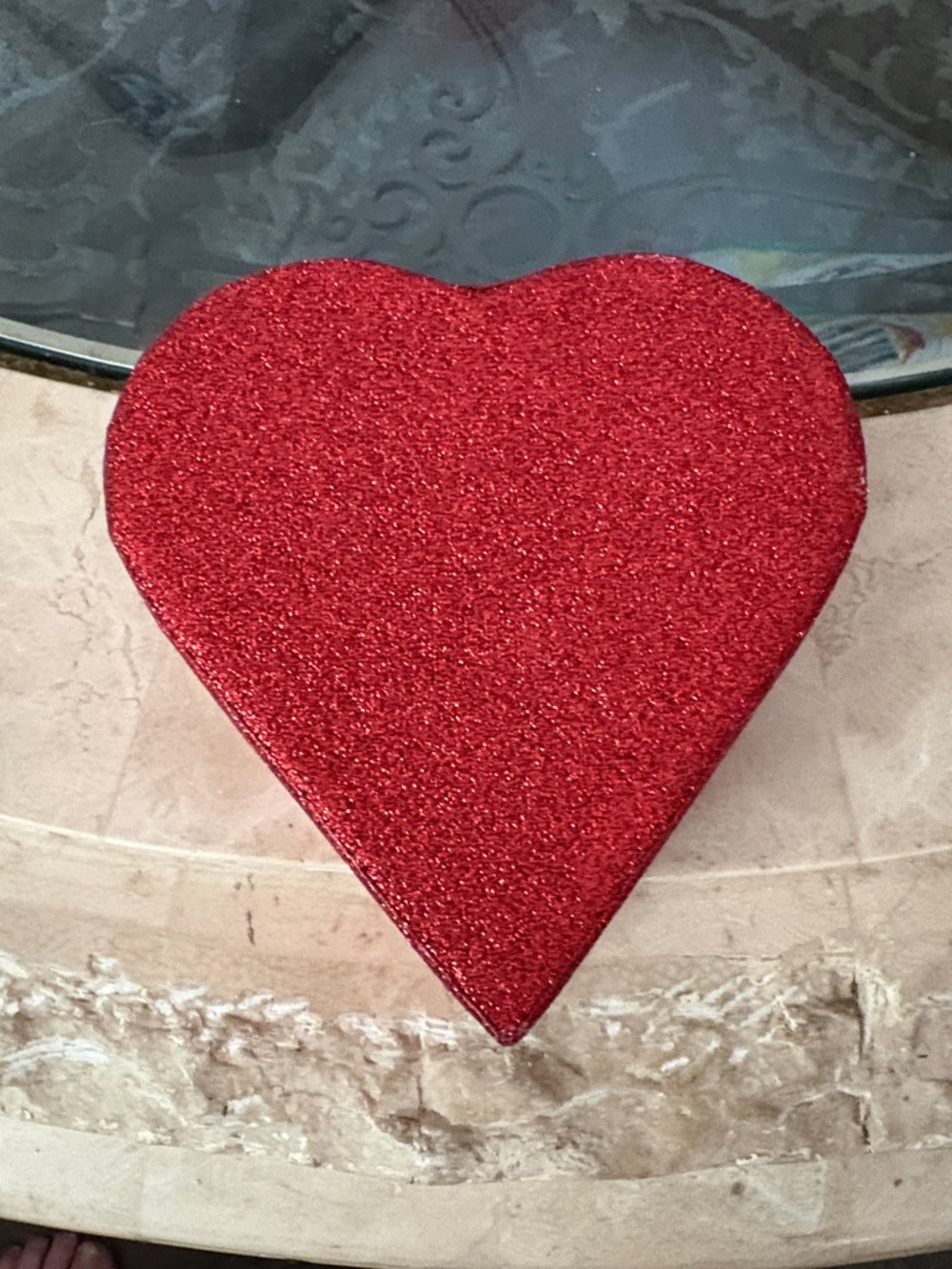 Glitter Heart Gift Box - Red